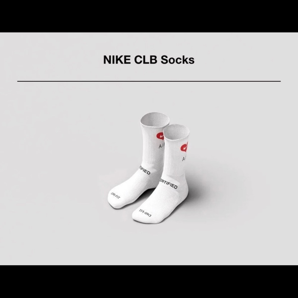 Brand New Nike x Drake Certified Lover Boy Socks 3pk White